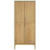 Wardrobe FLORO Wax Brown 30.3"x20.9"x67.3" Solid Wood Pine - Brown