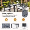 Modern Classic 7PC Outdoor Patio Dining Set,a Rectangular Table,Six Chairs (4 Stationary, 2 Swivel Rockers)