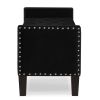 Upholstered Tufted Button Storage Bench with nails trim,Entryway Living Room Soft Padded Seat with Armrest,Bed Bench-Black - as Pic