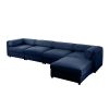 Modular Sectional Sofa with Storage, Cylindrical Backrest and Armrests Deep Comfortable Seating,Durable and Supportive, Blue - as Pic