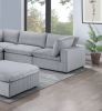 Dark Gray Color 6pc Modular Sectional Set Corduroy Upholstery Couch 3x Corner wedge 2x Armless Chairs 1x Ottoman Living Room Furniture - as Pic