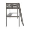 Everest Grey High Loft Bed with Desk and Storage, Heavy Duty Solid Wood Twin Size Loft Bed Frame with Stairs
