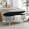 Grey Oval Ottoman Storage Bench