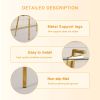 51 * 31.5 inch rectangular dining table: transparent glass paired with golden seven character legs- Gold - Glass+Metal