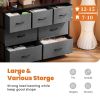 Desser For Bedroom With 7 Fabric Drawers Organizer Storage Closet Chest Clothes For Living Room Display Cabinet Of Furniture - Grey