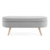 Grey Oval Ottoman Storage Bench