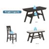 6-Piece Wood Counter Height Dining Table Set with Storage Shelf;  Kitchen Table Set with Bench and 4 Chairs; Rustic Style - Espresso
