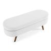 White Oval Ottoman