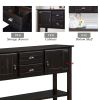 48'' Solid Wood Sideboard Console Table with 2 Drawers and Cabinets and Bottom Shelf, Retro Style Storage Dining Buffet Server Cabinet-Espresso