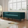 3-Seater Sofa, Upholstered Tufted Coach, Velvet Sofa, Green - as Pic