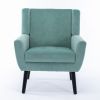 Modern Soft Velvet Material Ergonomics Accent Chair Living Room Chair Bedroom Chair Home Chair With Black Legs For Indoor Home - Mint Green