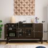 Sideboard Buffet Console Table, Media Cabinet with Adjustable Shelves - as Pic