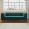 3-Seater Sofa, Upholstered Tufted Coach, Velvet Sofa, Green - as Pic