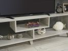 FurnisHome Store Parma Mid Century Modern Tv Stand Open Shelving Entertainment Centre 67 inch Tv Unit, Grey - as pic