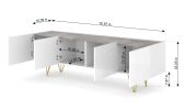 Space - TV Stand 4D white / white gloss - Default