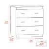Dove Three Drawer Dresser, Superior Top, Light Gray - White