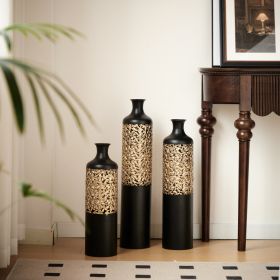 Floor Metal Vases Decorated White Metal vases Set of 3 gorgeous home decoration large glazed metal vases 20.8in/24.8in/28.7in height - as Pic