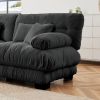 Cloud Couch 2 Seater Sofa for Living Room, Chenille 2 - Seat sofa with 2 Lumbar pillows and 2 throw pillows - Grey