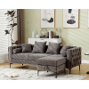 L Shaped Sectional Sofa , Convertible Storage Ottoman,Chenille ,Square Arm, Modern Tufted Couch ,3 Seater, And Nailhead, Dark gray - as Pic