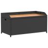 Storage Bench Black 39.4"x19.7"x20.5" Poly Rattan and Acacia Wood - Black