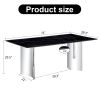 Modern minimalist dining table. The black imitation marble glass desktop is equipped with silver metal legs. 71 "* 39.3" * 29.5 "DT-69