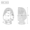 Outdoor Swivel Chair with Cushions, Rattan Egg Patio Chair with Rocking Function for Balcony, Poolside and Garden - Grey - Wicker
