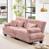 Cloud Couch 2 Seater Sofa for Living Room, Chenille 2 - Seat sofa with 2 Lumbar pillows and 2 throw pillows - Pink