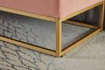 58.6" Bed Bench Metal Base with Storage Pink Velvet - as Pic