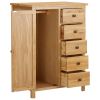 Wardrobe 29.9"x20.5"x41.3" Solid Oak Wood - Brown