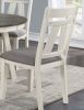 Dining Room Furniture 6pc Dining Set Table w Leaf And 4x Side Chairs 1x Bench Gray Fabric Cushion Seat White Clean Lines Wooden Table Top - as Pic