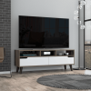 Kobe Tv Stand for TV麓s, Three Open Shelves, Two Flexible Drawers - Dark Walnut