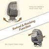 Outdoor Swivel Chair with Cushions, Rattan Egg Patio Chair with Rocking Function for Balcony, Poolside and Garden - Grey - Wicker