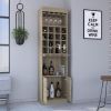 Being Kava Bar Cabinet, Double Door, Two Shelves, Sixteen Built-in Wine Rack -Light Pine - as Pic