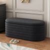 Storage Chenille Ottoman Bench Upholstered Fabric Storage Bench End of Bed Stool (40-inch, BLACK) - as Pic