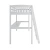 Everest White High Loft Bed with Desk and Storage, Heavy Duty Solid Wood Twin Size Loft Bed Frame with Stairs
