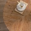 31.29"Modern Retro Splicing Round Coffee Table,Fir Wood Table Top with Gold Cross Legs Base(Same SKU:W757102843) - as Pic