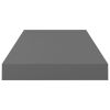 Floating Wall Shelves 4 pcs High Gloss Gray 19.7"x9.1"x1.5" MDF - Grey