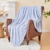 Krifey Flannel Fleece 3D Throw Blanket for Couch, Super Soft Cozy Blankets for Women, All Season Use - 50" x 60"