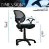 Techni Mobili Midback Mesh Task Office Chair, Black - as Pic