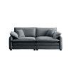 Warm and Cozy Living Room Sofa with 4 Pillows Upholstered Large Deep Seat 2 Seater Sofa for Living Room,Grey Corduroy - as Pic