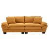Corduroy Sofa Sleeper Couch Loveseat Sofa with Pillows Comfy Upholstered Deep Seat Sofa-Yellow Corduroy