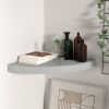 Floating Corner Shelf Gray 13.8"x13.8"x1.5" MDF - Grey