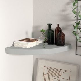 Floating Corner Shelf Gray 13.8"x13.8"x1.5" MDF - Grey