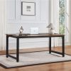 Computer Desk Large Office Desk, 70.9 Inch Gaming Desk Writing Desk Work Desk for Home Office, Study, Modern Simple Wooden Desk- Black Brown