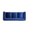 Classic 3-Seater Velvet Sofa in Navy Blue, Offering Timeless Elegance and Luxurious Comfort for Your Living Space