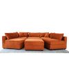 Hayward Burnt Orange Velvet Modular Sectional Sofa - as Pic