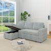85 Inches Sofa Bed, 3 Seater Sleeper Sofa with Storage Chaise