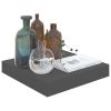 Floating Wall Shelves 2 pcs High Gloss Gray 9.1"x9.3"x1.5" MDF - Grey