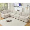 Sectional Couches For Living Room,Modular Couch,Wireless Charging Port & Cup Holders,5-seat ,DIY Combination,L-shaped Sofa, Beige