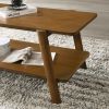 Metz Mid-Century Modern Wood Shelf Coffee Table, Walnut Finish - as Pic